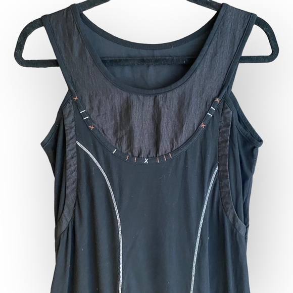 Vintage Black Asymmetrical Sleeveless Dress with Graphic Detail Size Medium - Picture 5 of 10